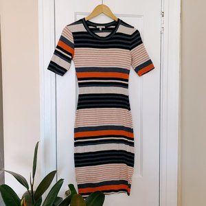 Charlotte Russe Striped Bodycon Midi Dress